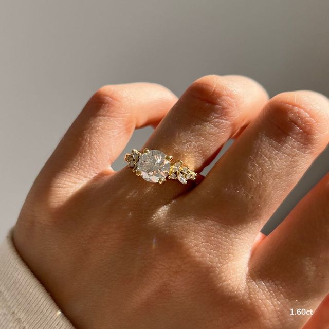 Sphinx Yellow Gold Flower Engagement Ring