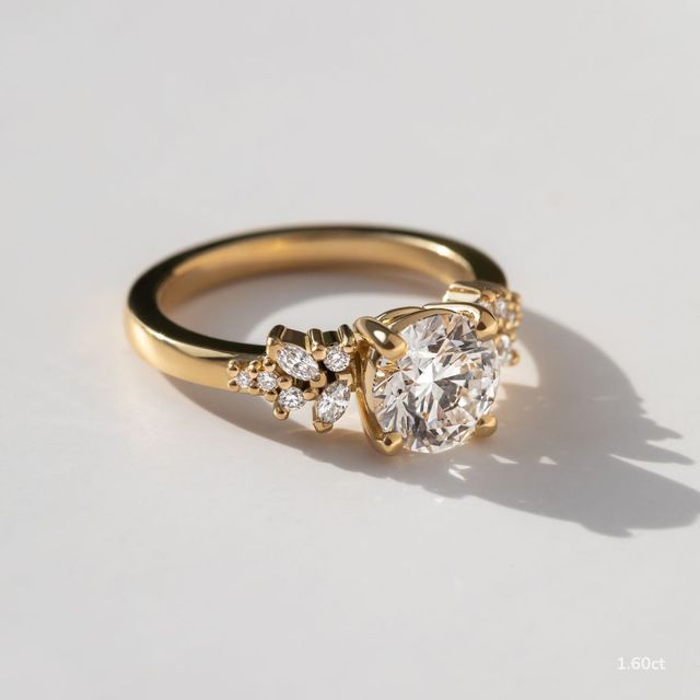 Sphinx Yellow Gold Flower Engagement Ring