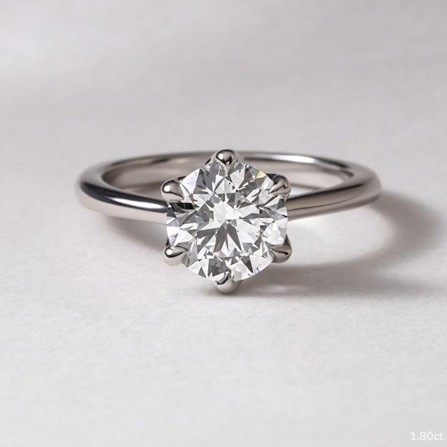 2.00ct Elswin Platinum Lab Grown Round Solitaire Engagement Ring
