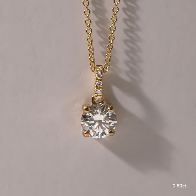 Lucis Yellow Gold Hoop Pendant