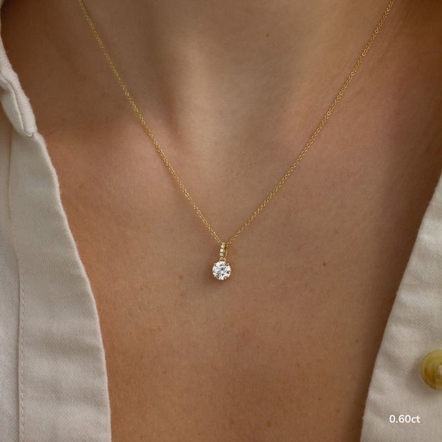 Lucis Yellow Gold Hoop Pendant