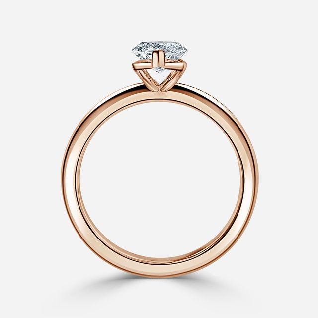 Gisela Rose Gold Grain Set Twisted Lotus Flower Engagement Ring