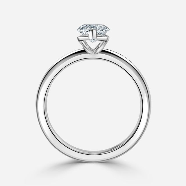 Gisela Platinum Grain Set Twisted Lotus Flower Engagement Ring
