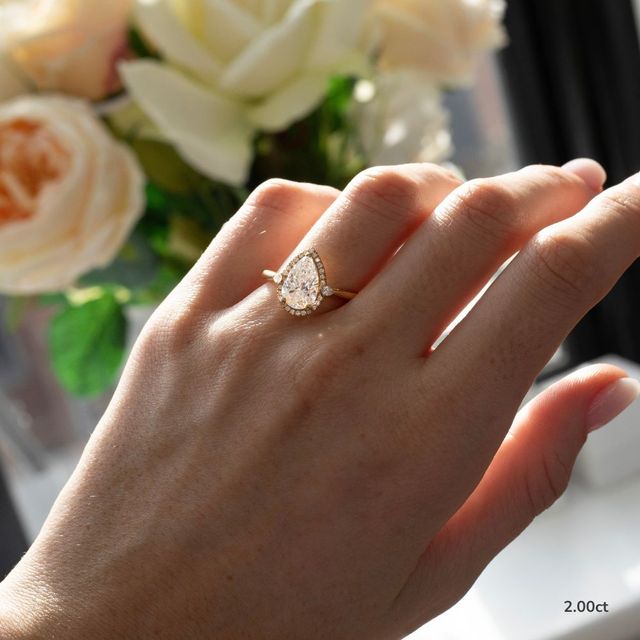 Maria Yellow Gold Halo Engagement Ring