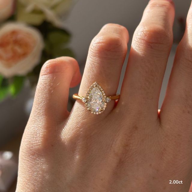 Maria Yellow Gold Halo Engagement Ring