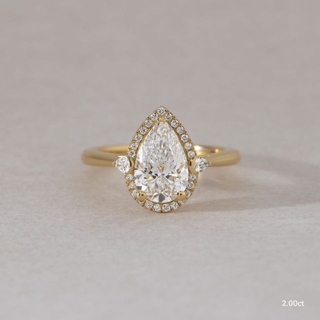 Maria Yellow Gold Halo Engagement Ring