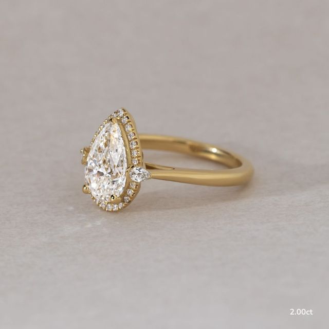 Maria Yellow Gold Halo Engagement Ring