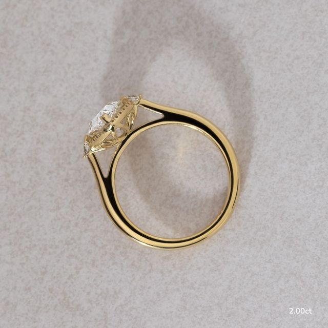 Maria Yellow Gold Halo Engagement Ring