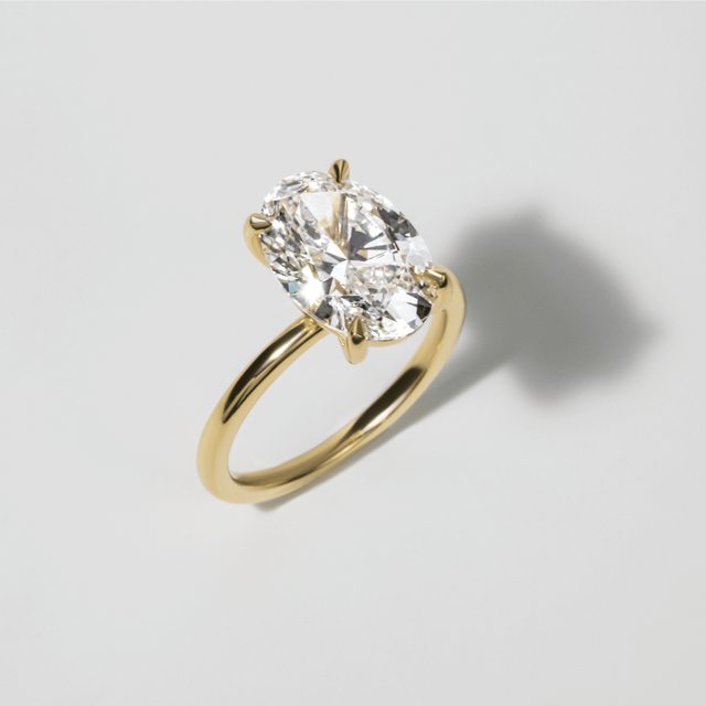 2.20ct Una Yellow Gold Solitaire Engagement Ring Oval Lab Diamond