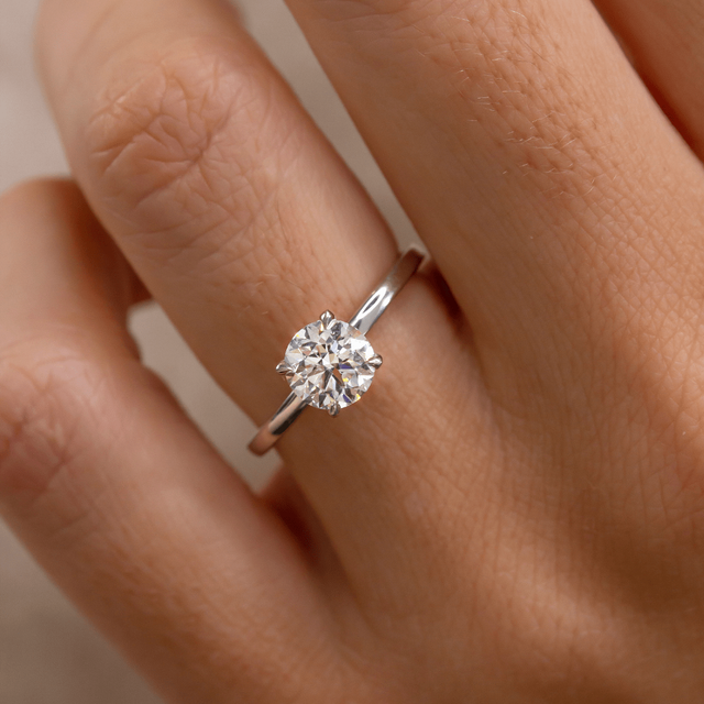 1.00ct Chelsea Platinum Solitaire Engagement Ring Round Lab Diamond