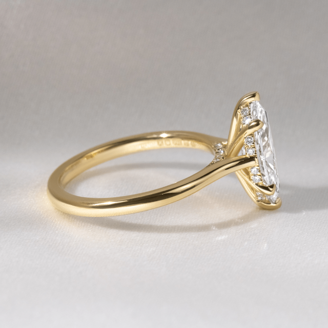 Juliette Yellow Gold Hidden Halo Engagement Ring Marquise Diamond - 1.50ct