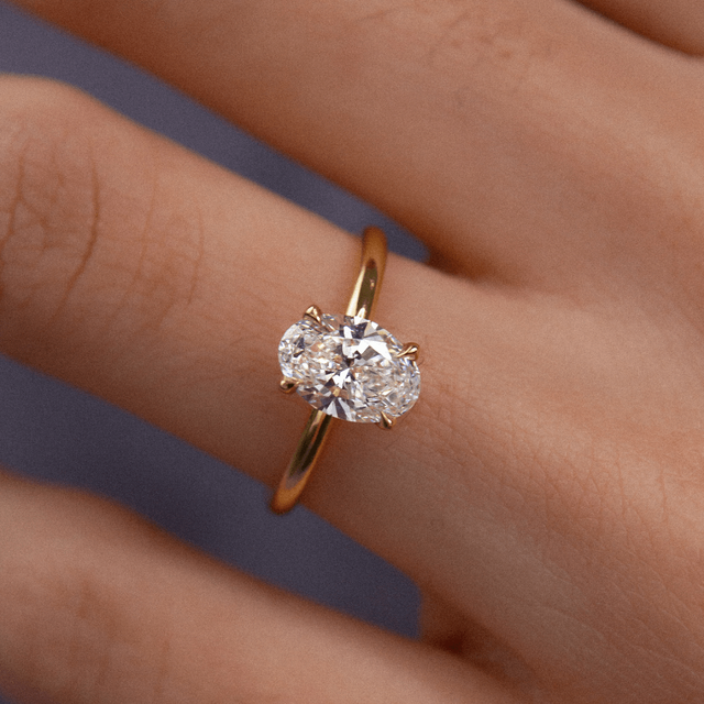 1.60ct Chelsea Yellow Gold Engagement Ring Oval Lab Diamond