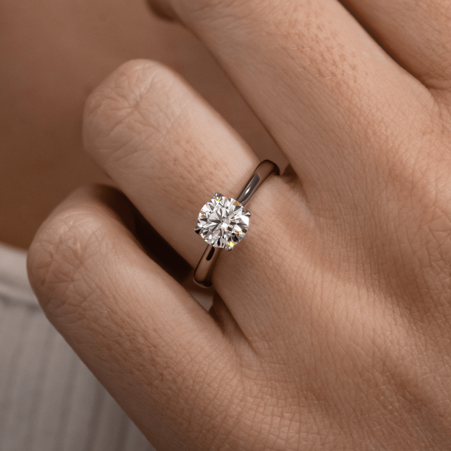 1.00ct Firework Platinum Solitaire Engagement Ring Round Lab Diamond