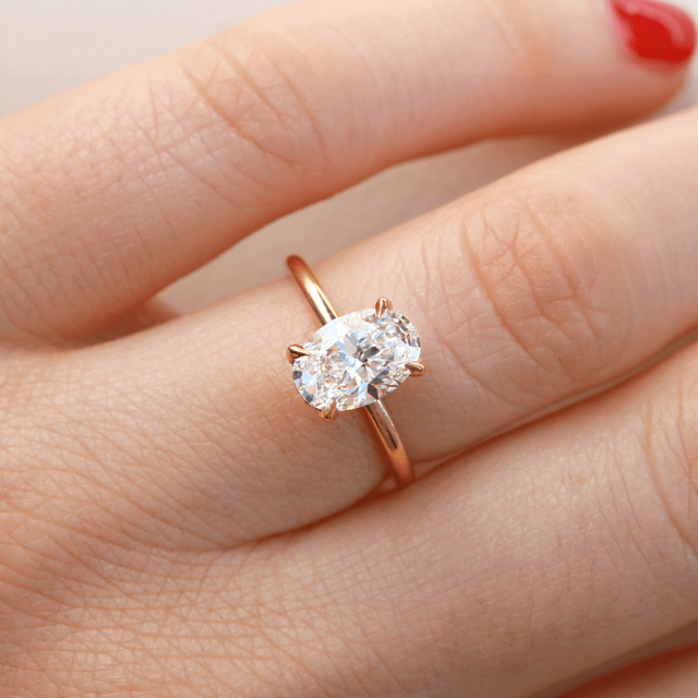 1.00ct Oval Lab Grown Yellow Gold Kate Hidden Halo Engagement Ring