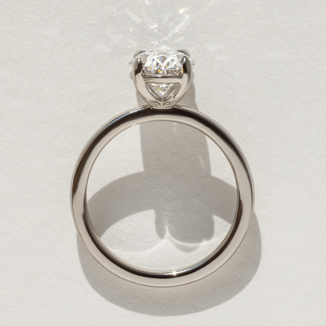 2.20ct Una Platinum Solitaire Engagement Ring Oval Lab Diamond