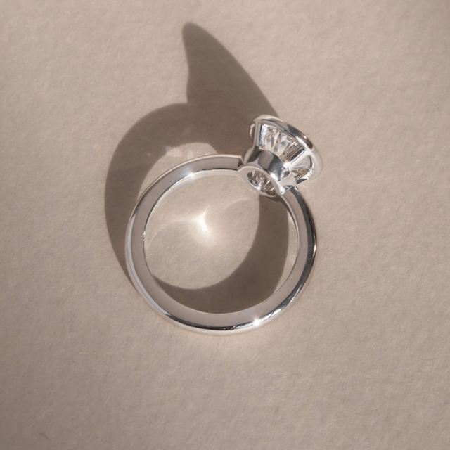1.50ct Chloe Platinum Lab Grown Oval Bezel Engagement Ring