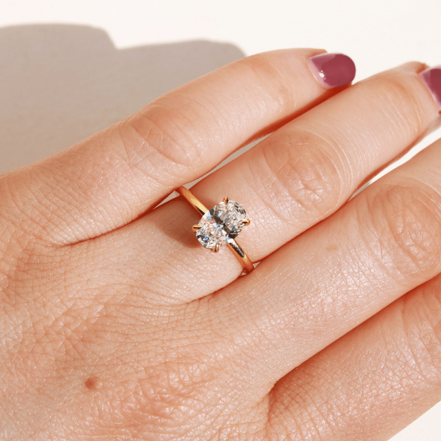 1.00ct Oval Lab Grown Yellow Gold Kate Hidden Halo Engagement Ring