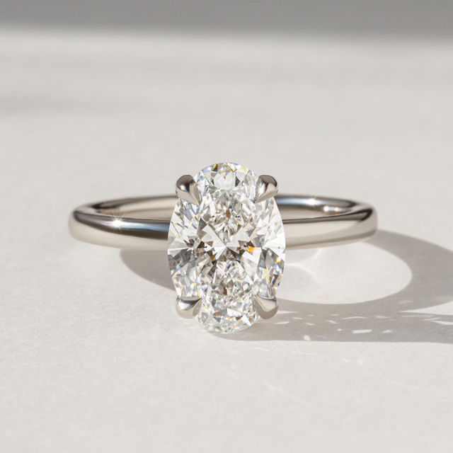 2.20ct Una Platinum Solitaire Engagement Ring Oval Lab Diamond