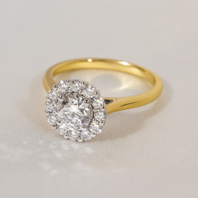 1.10ct Ava Round Lab Diamond Two Tone Halo Engagement Ring