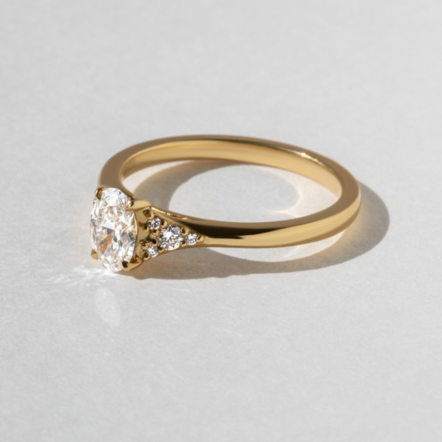 Francis Yellow Gold Trilogy Engagement Ring Oval Diamond - 0.50ct