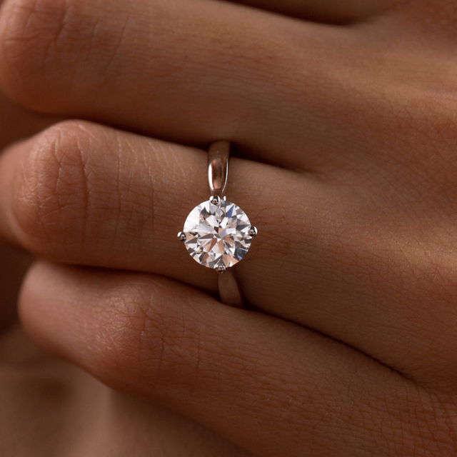 1.50ct Roxana Platinum Solitaire Engagement Ring Round Lab Diamond