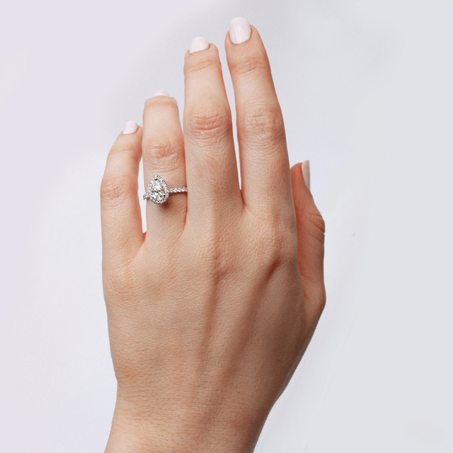 Ayla White Gold Halo Engagement Ring