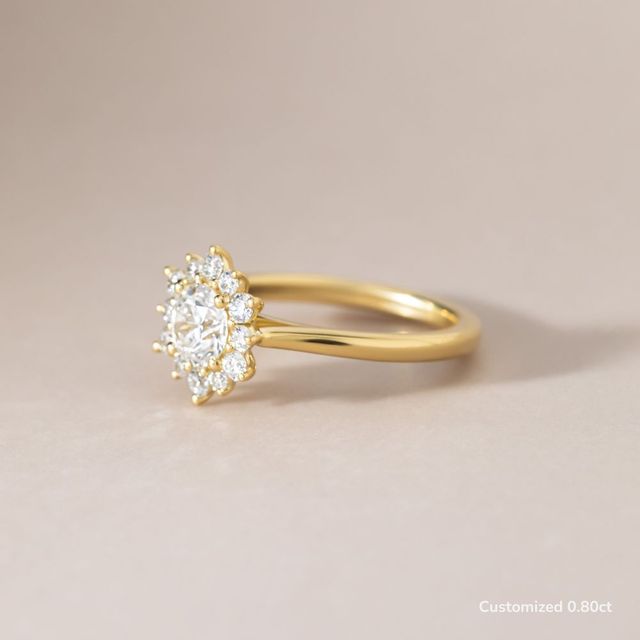 Windermere Yellow Gold Cluster Engagement Ring