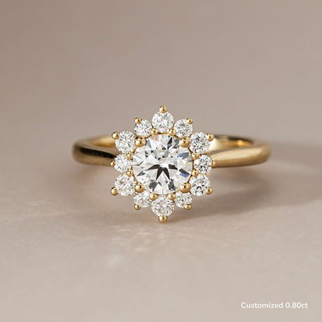 Windermere Yellow Gold Cluster Engagement Ring