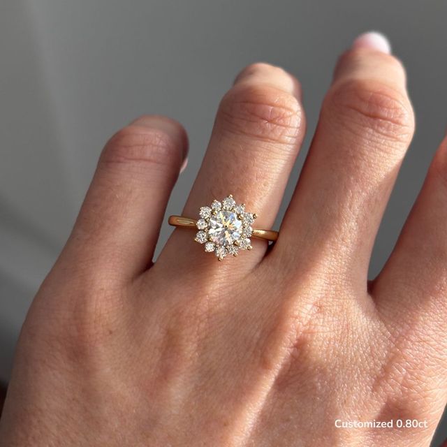 Windermere Yellow Gold Cluster Engagement Ring