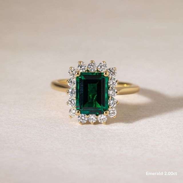 Windermere Yellow Gold Cluster Engagement Ring