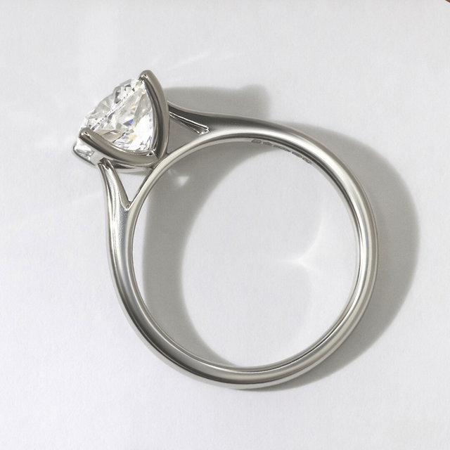 1.70ct Lab Grown Cushion Platinum Odette Solitaire Engagement Ring