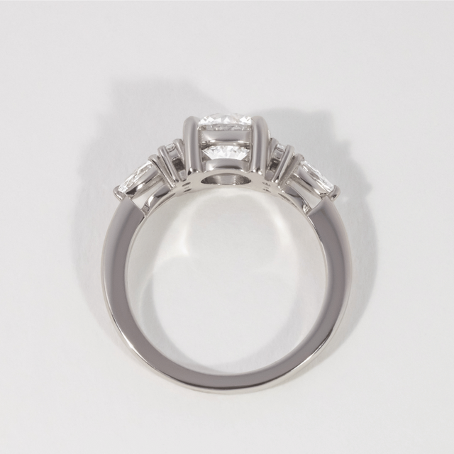 Lab Grown Round Platinum Nanami Trilogy Engagement Ring- 1.20ct