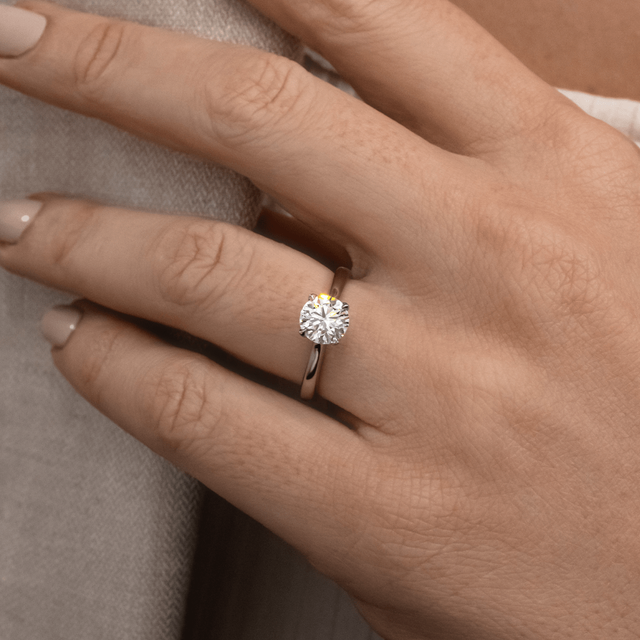 1.00ct Firework Platinum Solitaire Engagement Ring Round Lab Diamond