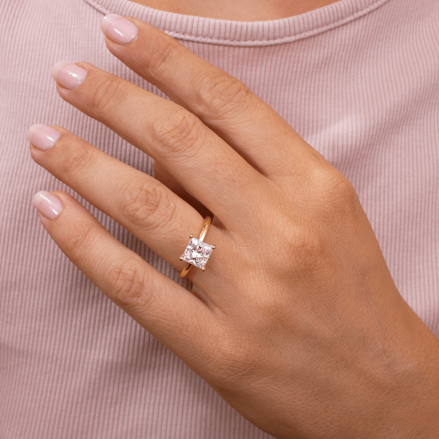1.20ct Princess Yellow Gold Kate Hidden Halo Engagement Ring