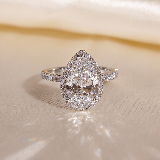 Ayla White Gold Halo Engagement Ring