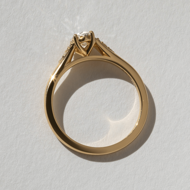 Francis Yellow Gold Trilogy Engagement Ring Oval Diamond - 0.50ct