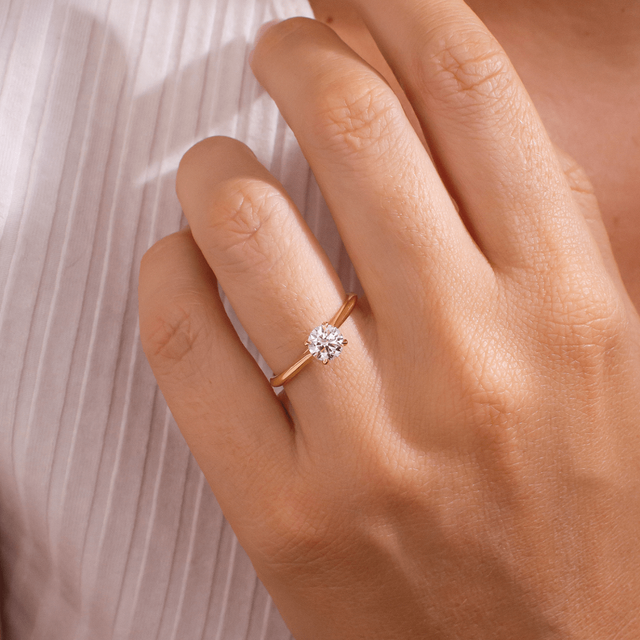 Tulip Yellow Gold Solitaire Engagement Ring Round Diamond - 0.50ct