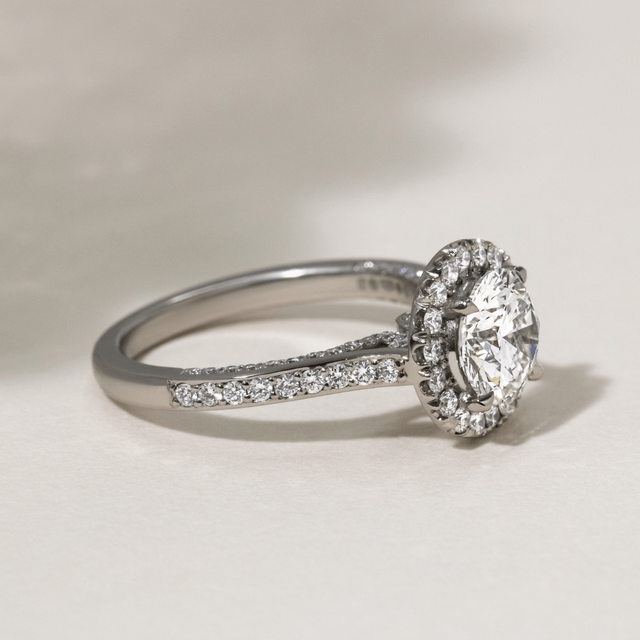 1.40ct Augusta Platinum Round Lab Diamond Engagement Ring