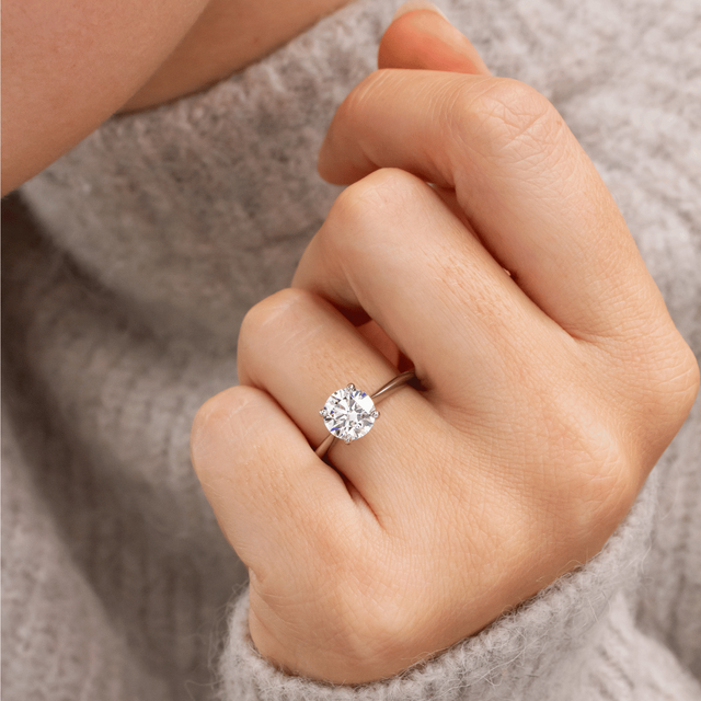 Odette Platinum Solitaire Engagement Ring Round Lab Diamond - 1.30ct