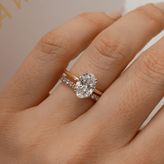 1.50ct Kate Yellow Gold Two Tone Engagement Ring Oval Lab Diamond