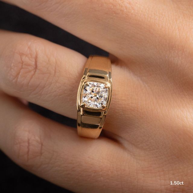 Jayden Yellow Gold Bezel Claw Set Men's Engagement Ring