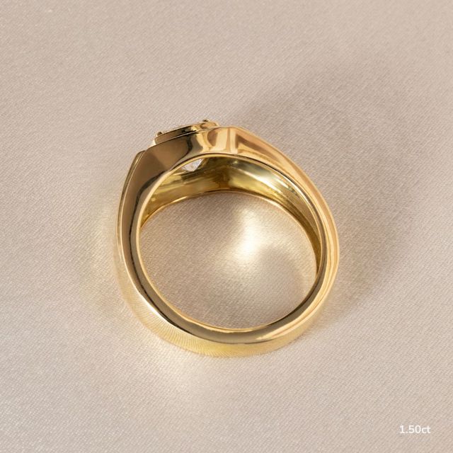 Jayden Yellow Gold Bezel Claw Set Men's Engagement Ring