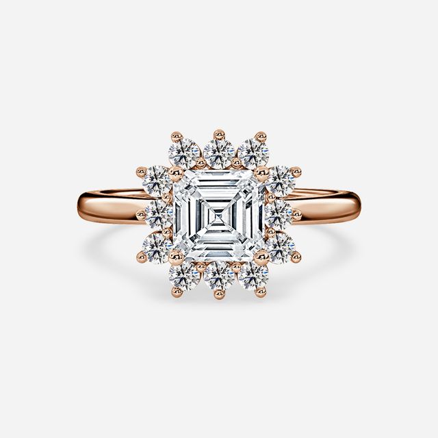 Windermere Rose Gold Cluster Engagement Ring