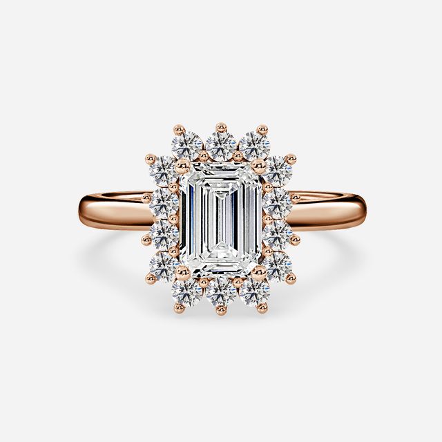 Windermere Rose Gold Cluster Engagement Ring
