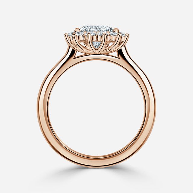 Windermere Rose Gold Cluster Engagement Ring