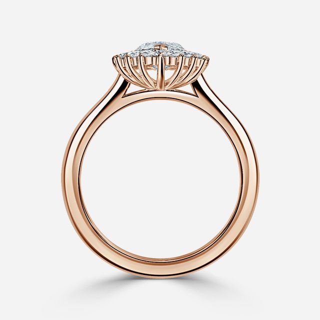 Windermere Rose Gold Cluster Engagement Ring