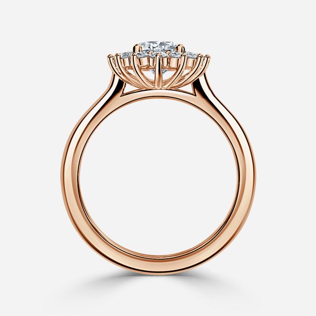 Windermere Rose Gold Cluster Engagement Ring