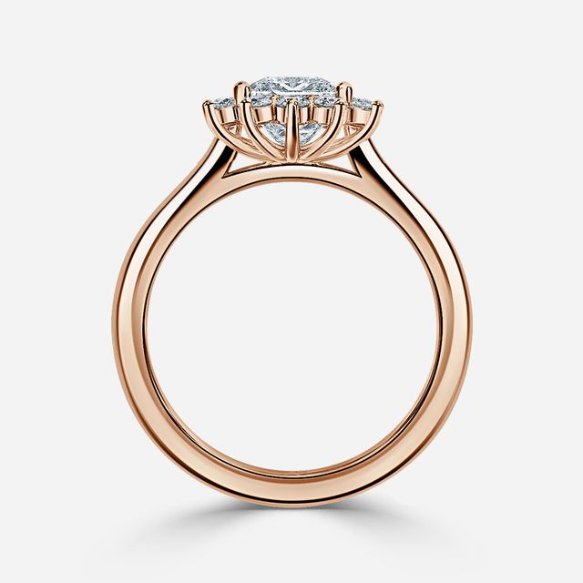 Windermere Rose Gold Cluster Engagement Ring