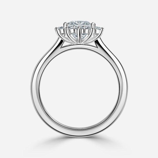 Windermere Platinum Cluster Engagement Ring