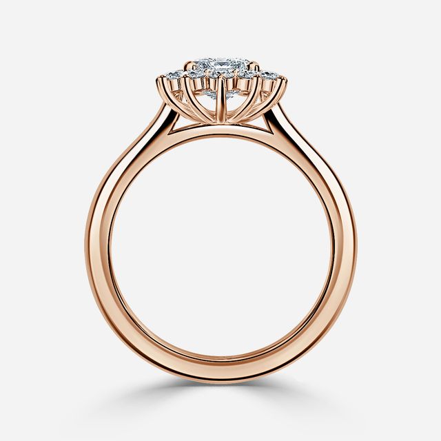 Windermere Rose Gold Cluster Engagement Ring